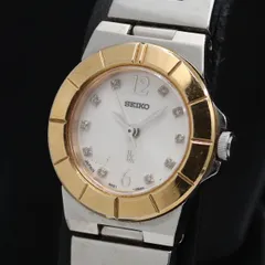 稼働 セイコー ルキア 4N21-1130 石付 ラウンド QZ シルバー文字盤 レディース腕時計 TKD 2000000 NSK
