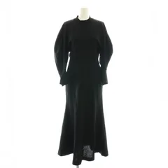 Mame Kurogouchi 23AW コットン ロングワンピース 黒 M Mame Kurogouchi マメクロゴウチ Classic Cotton Dress コットン