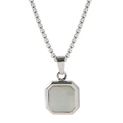 [Ludus Felix] ネックレス-メンズ-天然石-ネックレスメンズ-アクセサリー-金属アレルギー対応 (シルバーシェル×シルバーチェーン) [シルバーシェル×シルバーチェーン]