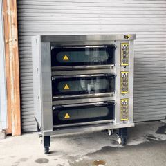 レマコム 電気式デッキオーブン RDO-F23D W1370×D1130×H1725 3段仕様 縦2枚差×3段 300℃ スチーム搭載 中古 厨房 製菓製パン【※引取り限定価格、配送の場合別途チャーター料必要】