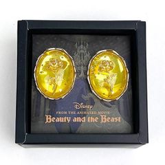 디즈니 클리어 돔 귀걸이 (골드) 미녀와 야수 액세서리 Disney