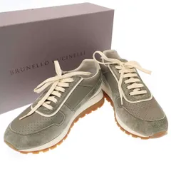 BRUNELLO CUCINELLI ブルネロクチネリ ローカットパンチングレザースニーカー  グリーン 39のサムネイル
