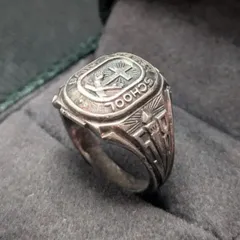 ヴィンテージ カレッジリング スターリング シルバー 10k HPHS 11号