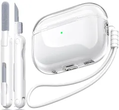 【数量限定】MHYALUDO Airpods Pro 第 2 世代/第 1 世代ケースカバー、Airpods Pro ケース第 2 世代 USB C 充電ポートと互換性あり、クリアソフト透明ミリタリーグレード耐衝撃ケース、クリアホワイト