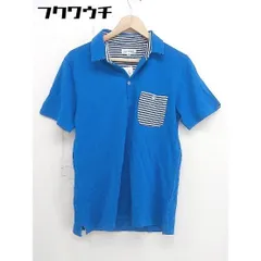 ◇ URBAN RESEARCH アーバンリサーチ 切替 ボーダー 半袖 ポロシャツ サイズ 40 ブルー ブラック ホワイト メンズ  【1108260004895】