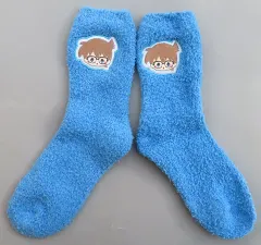 【中古】衣類 江戸川コナン ルームソックス ブルー フリーサイズ 「セガ ラッキーくじオンライン 名探偵コナン -もこもこリラックスタイム-」 C-1賞