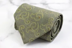 エンポリオ・アルマーニ ブランド ネクタイ 総柄 パネル柄 シルク イタリア製 PO  メンズ カーキ Emporio Armani 【中古】