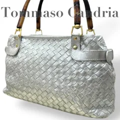 ☆★希少★Tommaso Candria 　トマソカンドリア　トートバッグ　メッシュ　レザー　シルバー　ゴールド金具★　♯1936