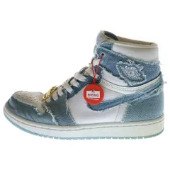 NIKE (ナイキ) WMNS AIR JORDAN 1 HIGH OG DENIM DM9036-104 ウィメンズ エアジョーダン1 OG デニム ハイカットスニーカー US7.5/24.5cm ホワイト/インディゴ レディース