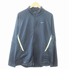 ナイキ NIKE FIT DRY 紺 トラック ジャケット ストレッチ スポーツ ウエア XL 紺 ネイビー 0127 ●ECO