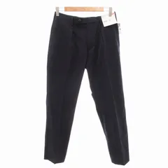 ユニクロ UNIQLO 23SS タグ付き 感動タックパンツ アダム・スコット スラックス ストレート ジップフライ 321-464881 73cm S 紺 ネイビー /HO● 0115