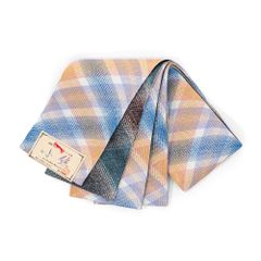 新品　西陣くみおり　リバーシブル小袋帯　青オレンジ