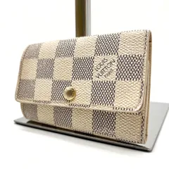 ✨格安✨ LOUISVUITTON ルイヴィトン 6連 キーケース ダミエアズール 総柄 ロゴ型押し ゴールド金具 カードケース PVCレザー ユニセックス レディース メンズ ホワイト 白色