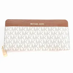 マイケルコース MICHAEL KORS コンチネンタル ウォレット 長財布 ラウンドファスナー クロコ型押し ベージュ /AE