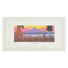 絵画 幸せの景色(S) はりたつお ベム x HUTCH インテリア 妖怪人間ベム みなしごハッチ コラボ アート かわいい 額入り プレゼント 部屋 飾る アートフレーム ギフト 壁飾り 癒し 額装済 フレーム付 新築祝い 結婚御祝 Mサイズ 