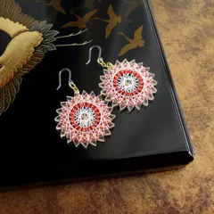 紅白・金ごま ピアス / ノンホールピアス / イヤリング