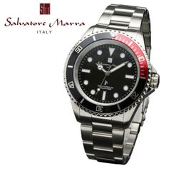 Salvatore Marra 電波ソーラー SM22110BKRD 腕時計
