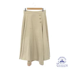 ☆美品☆ PROPORTION BODY DRESSING プロポーションボディドレッシング スカート ロング フレア ボタン レディース 千鳥格子 ベージュ 3 901-15341 送料無料 古着