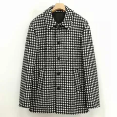 アニエスベーオム Agnes b. homme 17AW チェック ツイード ステンカラー コート 美品 46 ブラックのサムネイル
