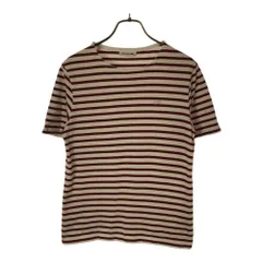 ラコステ ロゴ刺繍 ボーダー 半袖 Tシャツ 36 ホワイト×レッド LACOSTE レディース 古着 【240428】 メール便可