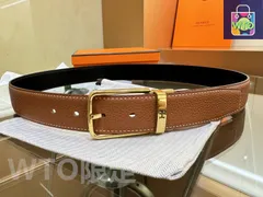 【今日特価】HERM?S Leather Belt シグネチャーデザイン-1