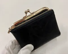 がま口　折り畳み財布　ブラック　新品