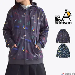  ゴースローキャラバン go slow caravan パーカー ジップアップ 速乾 ストレッチ 水遊び 外遊び ドットテックニットZIP メンズ レディース 春 夏 秋 M L XL 総柄 レオパード レオパ 346103