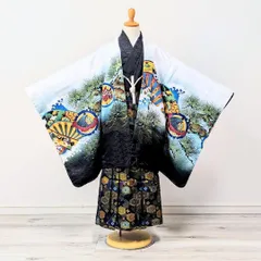 七五三 3歳 男の子 男児 着物 羽織 袴 セット 紺 兜 龍 3B-6