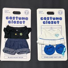 선택할 수 있는 NEWJEANS LINE POPUP STORE 바니니 봉제인형 코스튬 옷장 블랙 재킷 셋업 스테이지 옷장 네이비 라인 테니스웨어 민지