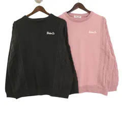 2枚セット★ Rodeo Crowns ロデオクラウンズ 秋冬 ロゴ★ ニット切替 スウェット プルオーバー トップス Sz.FREE レディース