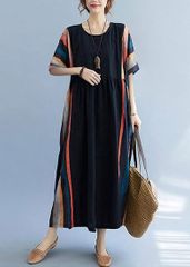 モード系  オーバーサイズ ワンピース レディース 夏 花柄ワンピース 配色 ロングワンピース 体型カバー おしゃれ ゆったり 大きいサイズ