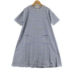 極美品 AFTERNOON TEA WARDROBE アフタヌーンティー ワードローブ ボーダー 春夏 SS ワンピース ポリエステル ブルー レディース MR tシャツワンピース【古着】【中古】【送料無料】