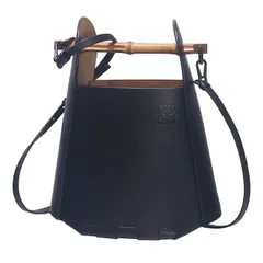 ロエベ LOEWE バンブー バケットバッグ 2WAY ハンドバッグ ブラック レザー