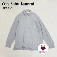 イヴ・サンローラン 長袖 ポロシャツ ワンポイント刺繍 ブラック YSL 新品 イヴ・サンローラン 長袖 ポロシャツ ワンポイント刺繍 ブラック