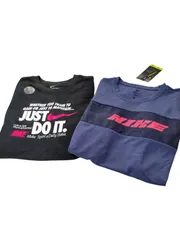 ナイキ◆メンズ ロゴ 半袖Tシャツ トップス 2枚セット DRI-FIT ブラック パープル