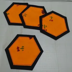 コースターNo.18　オレンジ×黒