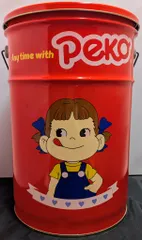 不二家 ペコちゃん 缶 スツール レトロ ペコポコ グッズ 昭和レトロ 不二家ペコちゃん ＊ スツール缶 - メルカリ