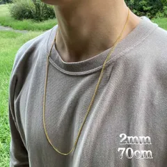 《細め》ゴールド ロング チェーンネックレス 70cm メンズ OR