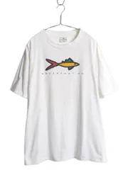 【お得なクーポン配布中!】 90s USA製 フィッシュ アート イラスト プリント Tシャツ メンズ XL / オールド グラフィック アニマル シングルステッチ 大きいサイズ 白