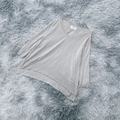 【美品】adam et rope  アダムエロペ  薄手ニット  七分袖  Vネック  (38)  上品  カジュアル  レディース  ベージュ系  明るい薄茶色【送料無料】