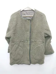 ◇ select MOCA セレクト モカ ボア ジップアップ ノーカラー カジュアル 長袖 ジャケット サイズM カーキ系 レディース P  【1404040013393】のサムネイル