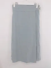◇ ◎ natural couture くすみカラー ラップ巻き風 ロング ナロー スカート サイズF ライトブルー系 レディース E  【1307250035981】