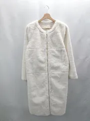 ◇ ⊇ piacere エコファー 長袖 コート サイズＦ オフホワイト レディース E  【1503060033937】