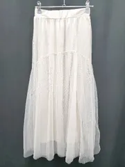 ◇ ◎　●未使用●　⊂ GRL グレイル ロング丈 チュール スカート サイズF アイボリー レディース P  【1409250048661】
