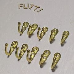 壁フック　亜鉛合金　ゴールド　10個セット　61-09