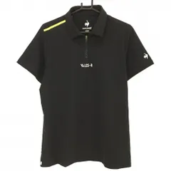 【超美品】ルコックゴルフ 半袖ポロシャツ 黒×イエロー 肩ライン ハーフジップ  メンズ LL ゴルフウェア 2023年モデル le coq sportif