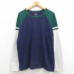 L/古着 ギャップ GAP 長袖 Tシャツ メンズ 無地 コットン クルーネック 紺他 ネイビー 25aug21 中古