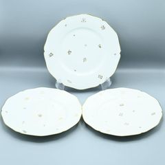 Sevres セーブル セーヴル 金彩小花文プレート 3点セット 大皿 ホワイト アンティーク M07-t007