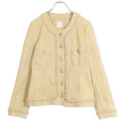 いいネット通販 - 全国送料無料でお届けします カネコイサオ☆デニムジャケット ノーカラー パール 薄茶系 Gジャン+デニムジャケット