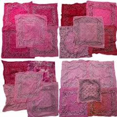 古着卸 まとめ売り ペイズリー柄 バンダナ  小物 20枚セット (ユニセックス ) タイダイ柄 ショッキングピンク 中古 古着 NA7888